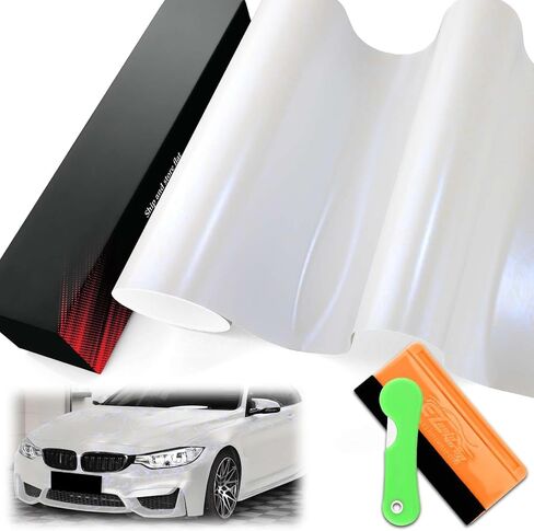 1FTx5FT PET Marble Pearl Matte White Blue Vinyl Wrap Auto Car Sticker Decal Film Sheet Bubble Free Air Release Technology with Tool Set in Saudi Arabia