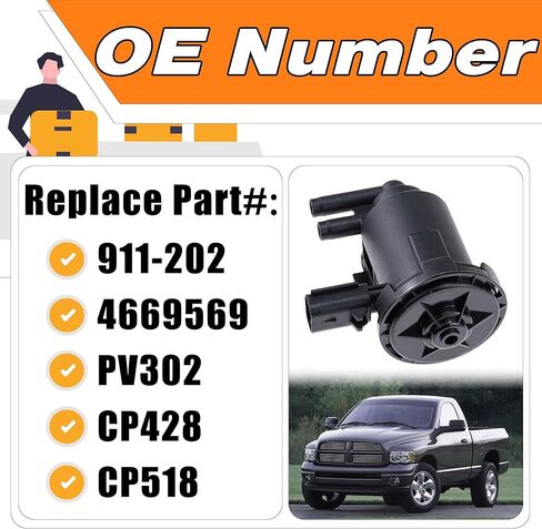 Vapor Canister Solenoid Purge Valve Compatible with Dodge Ram 1500 2500 3500 Grand Caravan Chrysler Town & Country PT Cruiser 2003-2006, Replaces# 911-202 4669569 in Saudi Arabia