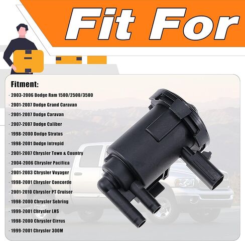 Vapor Canister Solenoid Purge Valve Compatible with Dodge Ram 1500 2500 3500 Grand Caravan Chrysler Town & Country PT Cruiser 2003-2006, Replaces# 911-202 4669569 in Saudi Arabia