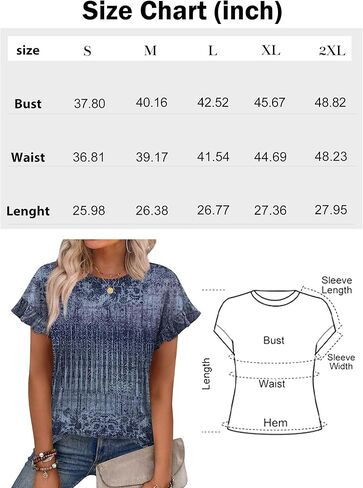 Womens Tops 2026 Casual Round Neck Ruffle Cap Sleeve Blouse Shirts Basic Tunic Top Summer Outfits in Saudi Arabia