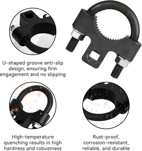 Inner Tie Rod Removal Tool, 3/8" U-Shaped Inner Tie Rod Tool with Non-Slip Teeth, Carbon Steel Inner Low Profile Tool for Car Chassis Rocker, Vehicle Tie Rod Installation Accessories in Kuwait