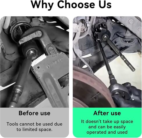 Inner Tie Rod Removal Tool, 3/8" U-Shaped Inner Tie Rod Tool with Non-Slip Teeth, Carbon Steel Inner Low Profile Tool for Car Chassis Rocker, Vehicle Tie Rod Installation Accessories in Kuwait