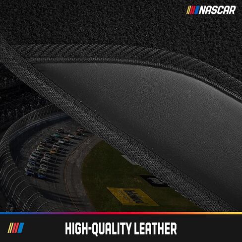 سجادات أرضية سيارة NASCAR، سجادات سيارة بتصميم السجاد والجلد الأسود، سجادات أرضية السيارة مناسبة لجميع الأحوال الجوية مع وسادة كعب مدمجة وظهر مضاد للانزلاق، ملحقات داخلية متينة عديمة الرائحة للسيارات in Kuwait