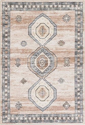 Rugs.com Medina Collection Rug – 5 Ft Runner Ivory and Beige Medium-Pile Rug Perfect for Hallways, Entryways in Saudi Arabia