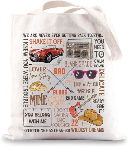 BWWKTOP WZMPA Singer Album Canvas Tote Bag Tour Gifts Song Lyrics Shoulder Bag Merchandise in Kuwait