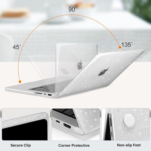 حافظة MOSISO متوافقة مع جهاز MacBook Pro 14 بوصة 2025-2021 M5 M4 M3 M2 M1 A3434 A3112 A3185 A3401 A2918 A2992 A2779 A2442، حافظة صلبة لامعة لامعة وغطاء لوحة مفاتيح وواقي شاشة، شفاف in Saudi Arabia
