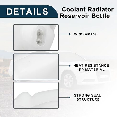 Coolant Reservoir Water Expansion Tank for A6 Sturdy No.4F0121403 | Coolant Radiator Reservoir Bottle with Sensor 1 Pcs for A6 Quattro in Saudi Arabia