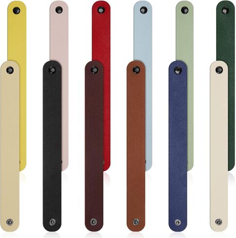 Reginary 12 Pack Leather Bracelet Blank Leather Snap Bracelets Leather Wristband Wrist Leather Cuffs for Men Women DIY Jewelry Making, 8.66 x 0.98 Inches(Multicolor) in Kuwait
