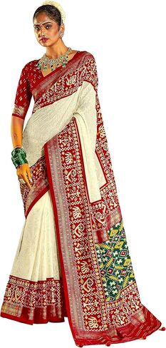 Elina fashion Women's Lucknow Chickankari Embroidery Designer Saree With Unstitched Blouse | Rakhi Gift For Her in Saudi Arabia