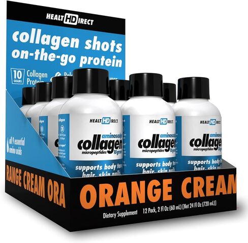 HEALTH DIRECT - AminoSculpt Liquid Collagen Micropeptides - 28 أونصة سائلة - 28 حصة - 10 جرام من الكولاجين السائل الطبي المتميز للنساء - موز الفراولة in Kuwait