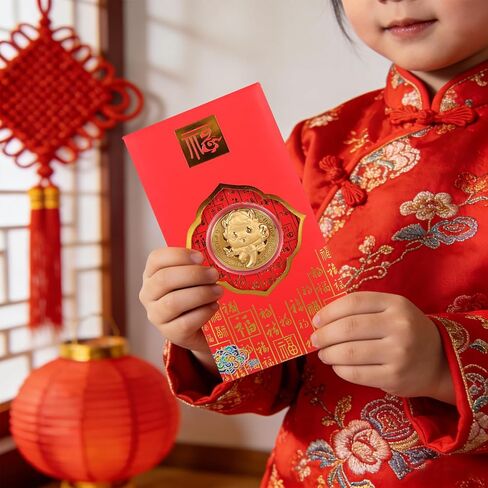 15 Set Chinese New Year Red Envelopes 2026 Horse Coins Chinese New Year Lucky Money Envelopes Hong Bao Zodiac Souvenir Coins for Spring Festival Health Wealth in Kuwait
