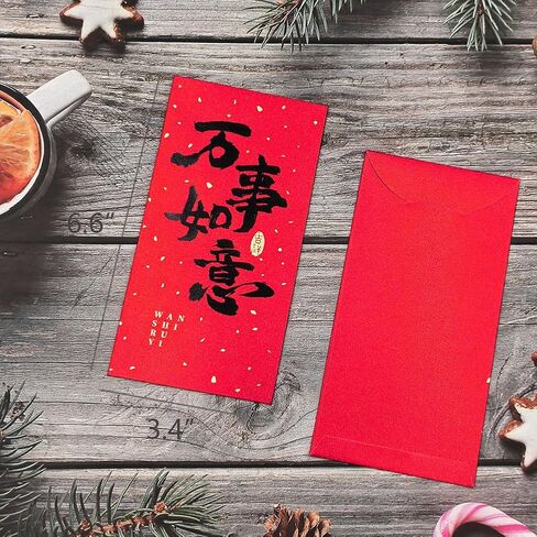 مظاريف حمراء، 30 قطعة من مظاريف النقود النقدية لاكي هونغ باو مغلف هدايا أحمر جيوب مظروفة للعام الجديد الربيع وحفلات الزفاف وحفلات أعياد ميلاد الأطفال in Kuwait