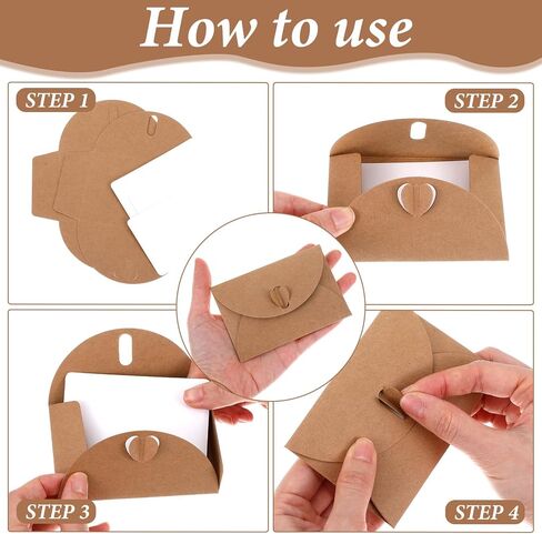 25 Pcs Mini Cards with Envelopes, Small Gift Card Envelopes with Heart Clasp Cute Envelopes Gift Card Holders for Business Cards Greeting Cards Wedding Favors (4.1 x 2.8 inch) in Saudi Arabia