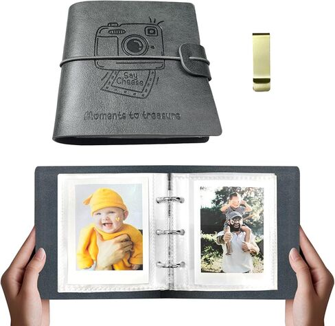 ألبوم صور صغير يحتوي على 100 جيب، كتاب صور بولارويد صغير لكاميرات Fujifilm Instax Mini & Polaroid Snap، مجلد حامل صور بحجم المحفظة لـ Z2300، طباعة عالية (بني) in Kuwait