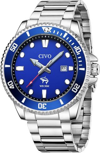 ساعات كوارتز تناظرية من CIVO للرجال: ساعة يد مضيئة ومريحة بحزام سيليكون مع تاريخ للارتداء اليومي - ساعة مقاومة للماء للرجال في الهواء الطلق - المشي لمسافات طويلة وصيد الأسماك والتخييم وركوب الدراجات in Kuwait