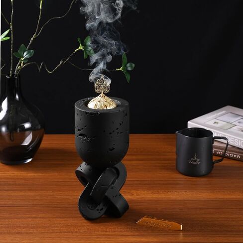 مبخرة اللبان الراتنج، مبخرة البخور، مبخرة الفحم، مبخرة بخور بطول 11.02 بوصة - للتأمل، واليوجا، والعلاج العطري في السبا، والمكتب، وهدايا تدفئة المنزل وديكور المنزل in Kuwait