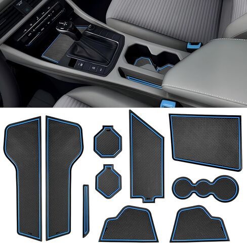 لملحقات Volkswagen Jetta 2025 2019-2024 حامل أكواب إدراج حامي حصيرة وحدة التحكم المركزية بطانة فتحة الباب وسادة غير قابلة للانزلاق مضادة للغبار تناسب الديكور الداخلي مجموعة 10 قطع (أسود) in Kuwait