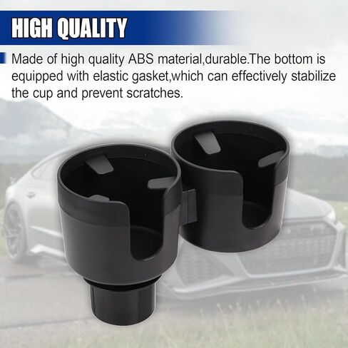 Car Double Cup Holder Extender, Multifunctional 2-in-1 Auto Drink Holder Insert with Adjustable Base, Portable Cup Holders Adapter, Universal Car Beverage Organizer for Bottle, Snack (Black) in Saudi Arabia