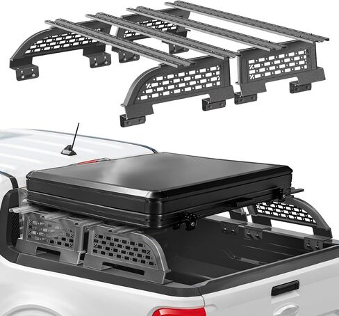 رف سرير الشاحنة العالمي مع لوحين فولاذيين، لوح متقاطع بتصميم متعدد الوظائف قابل للتعديل من SYHVU، مناسب لدودج رام، F-150/F-250/F-350، سيلفرادو، سييرا، سونوما، كانيون، نيسان تيتان، نيسان فرونتير in Kuwait