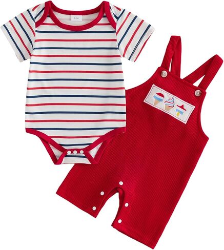 Newborn Baby Boy Summer Clothes Short Sleeve Romper Jumpsuit and Overall Shorts Set 2 Piece Outfit in Saudi Arabia