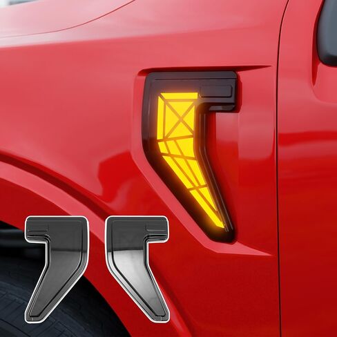 Side Marker Lights Compatible with 2024-2025 Ford F150 Side Marker Lamps Plug-and-Play ABS Plastic Housing Waterproof LED Lights Auxiliary Lamps for 2024 F-150 Accessories (Strip Pattern 2PCS) in Kuwait