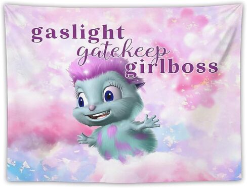 معتقدات BionZax Bibble - نسيج السعادة Gaslight Gatekeep Girlboss لغرفة النوم، أو السكن الجامعي أو غرفة المعيشة ديكور المنزل 30 بوصة × 40 بوصة، منسوجات حائط ميمي فتاة في سن المراهقة معلقة للهدايا in Saudi Arabia