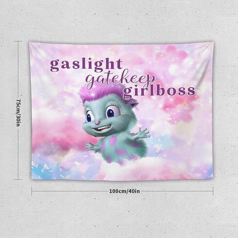 معتقدات BionZax Bibble - نسيج السعادة Gaslight Gatekeep Girlboss لغرفة النوم، أو السكن الجامعي أو غرفة المعيشة ديكور المنزل 30 بوصة × 40 بوصة، منسوجات حائط ميمي فتاة في سن المراهقة معلقة للهدايا in Saudi Arabia