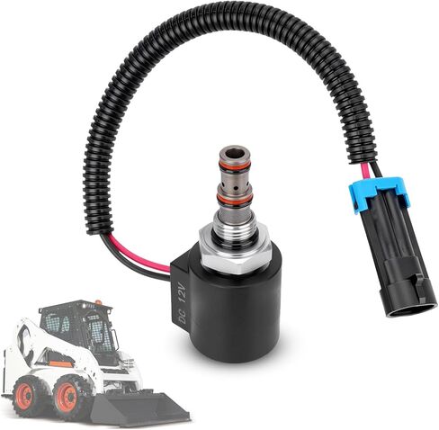Hydraulic Solenoid Valve Element with Stem Compatible with Bobcat S250 S300 S330 S450 S510 S530 S550 S590 S630 S650 S750 S770 Skid Steer Loaders & More Replace# 6667687 6309311 6665004 6671025 6675559 in Saudi Arabia