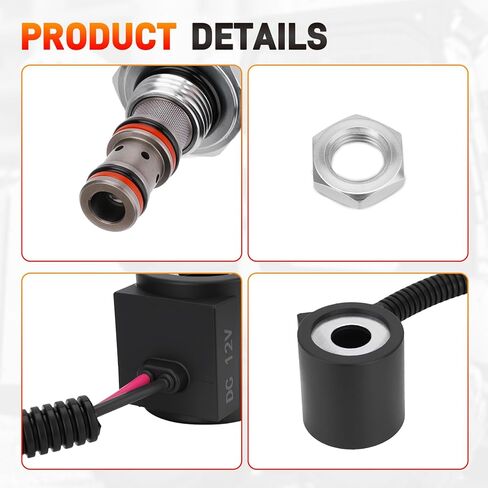 Hydraulic Solenoid Valve Element with Stem Compatible with Bobcat S250 S300 S330 S450 S510 S530 S550 S590 S630 S650 S750 S770 Skid Steer Loaders & More Replace# 6667687 6309311 6665004 6671025 6675559 in Saudi Arabia