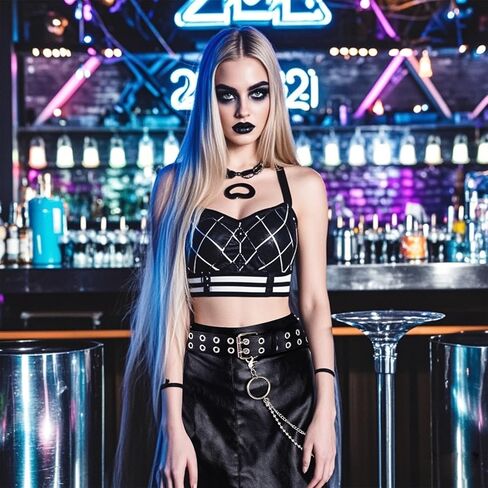 حزام جلدي بحلقة مزدوجة مع سلسلة قابلة للفصل للنساء والرجال، أحزمة جينز معدنية من نوع Punk Rock مع فتحتين باللون الأسود in Kuwait