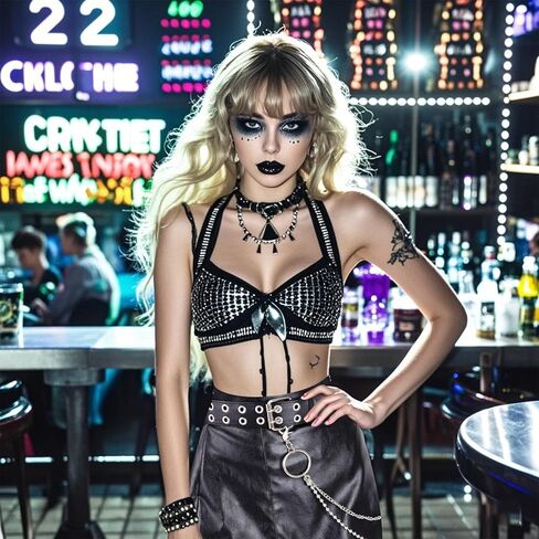 حزام جلدي بحلقة مزدوجة مع سلسلة قابلة للفصل للنساء والرجال، أحزمة جينز معدنية من نوع Punk Rock مع فتحتين باللون الأسود in Kuwait