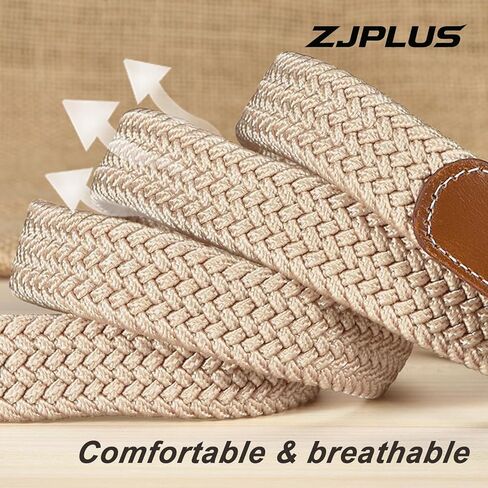 Braided Stretch Belt for Women – Adjustable No-Hole Elastic Belt with Silver Buckle for Jeans and Casual Pants in Saudi Arabia