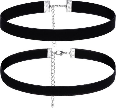 cobee 5 Pcs Black Choker Necklace Set, Adjustable Gothic Black Velvet Choker Necklace, Layered Classic Chokers For Women, Party Wedding Bride Valentines Day Birthday Gifts in Saudi Arabia