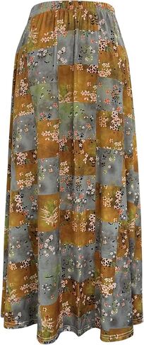 Women's Casual Skirts High Waisted Pleated A Line Swing Skirts Vintage Floral Skirts in Saudi Arabia
