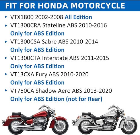 Brake Pads Front Rear Sintered for Honda VTX1800 Fury Interstate Sabre Stateline 1300-ABS VT1300 Shadow Aero 750-ABS VT750 in Saudi Arabia