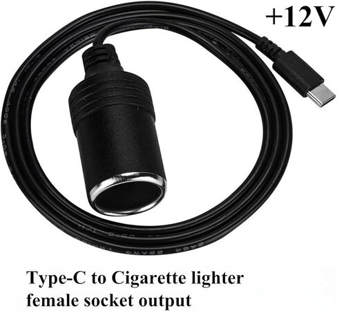 USB C PD 12V to Cigarette Lighter Socket Cable for Tesla Model 3/Y/S/X, for Tesla Vehicle Front Row USB C Port Use Only(1ft Long) in Kuwait