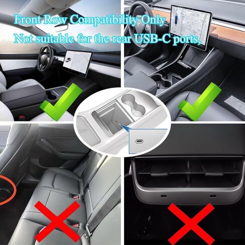 كابل USB C PD 12 فولت إلى كابل مقبس ولاعة السجائر لطراز Tesla 3/Y/S/X، لمنفذ USB C للصف الأمامي لسيارة Tesla يستخدم فقط (طول 1 قدم) in Kuwait