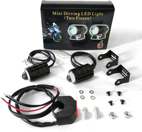 Tyenaza 2 قطعة LED دراجة نارية القيادة الخفيفة، دراجة نارية أضواء LED مع مفتاح المقود عالية منخفضة شعاع مزدوج الألوان للماء لشاحنة SUV ATV UTV جرار in Kuwait