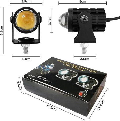 Tyenaza 2 قطعة LED دراجة نارية القيادة الخفيفة، دراجة نارية أضواء LED مع مفتاح المقود عالية منخفضة شعاع مزدوج الألوان للماء لشاحنة SUV ATV UTV جرار in Kuwait