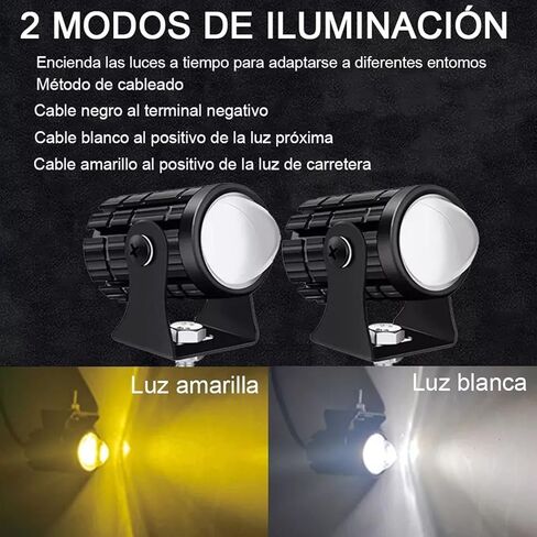 Tyenaza 2 قطعة LED دراجة نارية القيادة الخفيفة، دراجة نارية أضواء LED مع مفتاح المقود عالية منخفضة شعاع مزدوج الألوان للماء لشاحنة SUV ATV UTV جرار in Kuwait