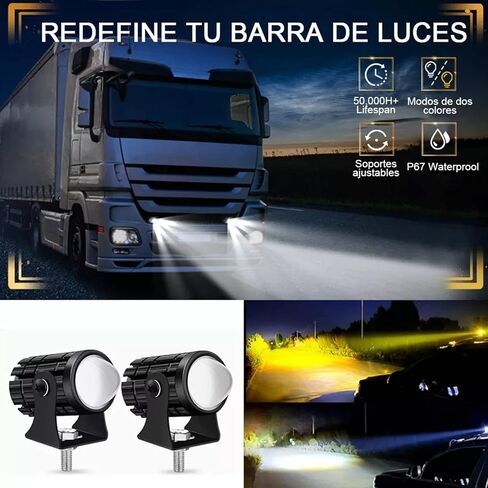 Tyenaza 2 قطعة LED دراجة نارية القيادة الخفيفة، دراجة نارية أضواء LED مع مفتاح المقود عالية منخفضة شعاع مزدوج الألوان للماء لشاحنة SUV ATV UTV جرار in Kuwait