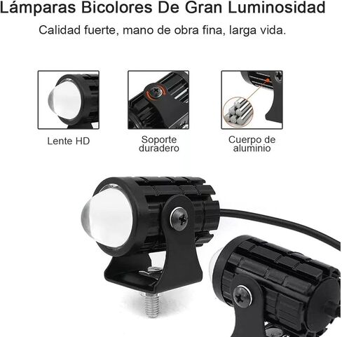 Tyenaza 2 قطعة LED دراجة نارية القيادة الخفيفة، دراجة نارية أضواء LED مع مفتاح المقود عالية منخفضة شعاع مزدوج الألوان للماء لشاحنة SUV ATV UTV جرار in Kuwait