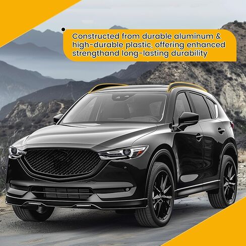 ECOTRIC سقف الرف الجانبي السكك الحديدية متوافق مع 2017-2024 مازدا CX-5 الأسود على السطح السكك الحديدية رف العارضة حامل الأمتعة 165LBS ​​الألومنيوم + البلاستيك in Saudi Arabia