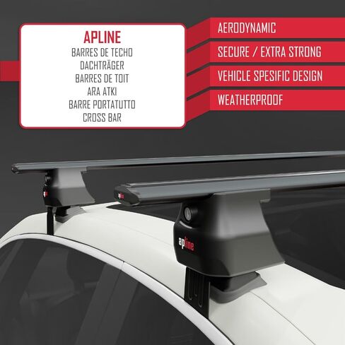 Compatible with Kia Stinger 2018-2023 ACE-4 Car Roof Rack Cross Bar Black Aluminium 2 Bars in Saudi Arabia