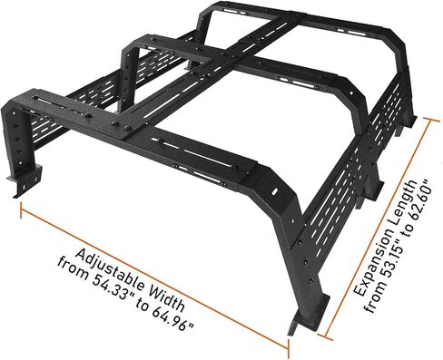 Hooke Road 18.8" High Overland Bed Rack for Full-Size Trucks Without Bed Rails - Compatible with Ford F-150 & Raptor, Dodge Ram 1500, Chevy Silverado 1500, GMC Sierra 1500 in Saudi Arabia