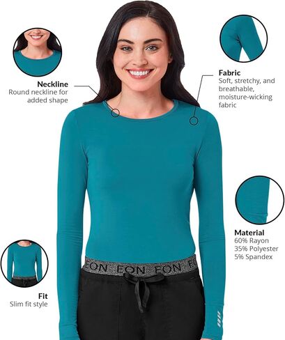 Maevn Women's Coolmax Long Sleeve Under Scrub Tee in Saudi Arabia