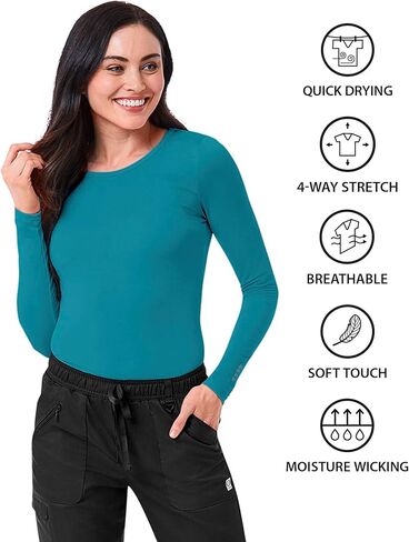 Maevn Women's Coolmax Long Sleeve Under Scrub Tee in Saudi Arabia