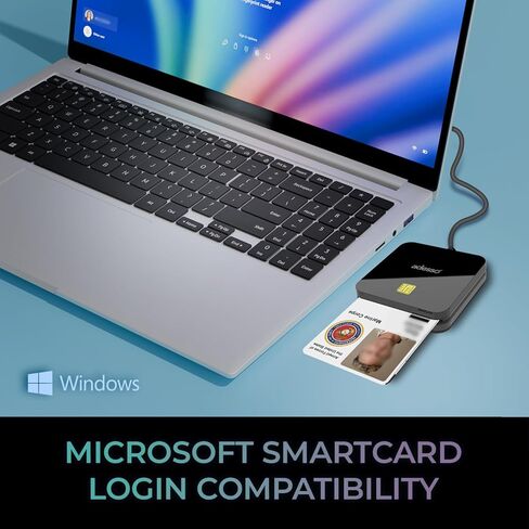 قارئ بطاقات ذكية Adesso SCR-400 USB-C مع محول USB-A لبطاقة الهوية الحكومية ذات الوصول المشترك العسكري CAC، متوافق مع FIPS 201، شريحة اتصال ISO 7816، متوافقة مع أجهزة الكمبيوتر المحمول المكتبية التي تعمل بنظام Windows وMac in Saudi Arabia