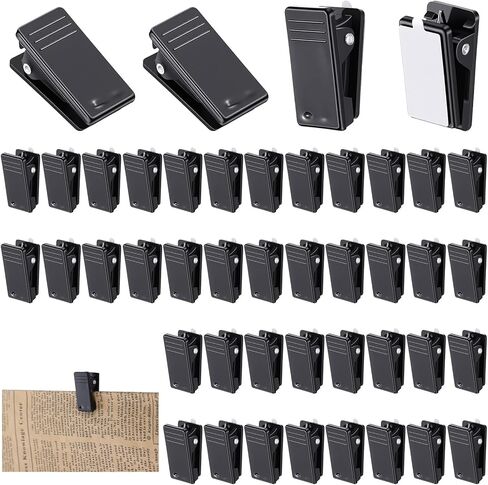 40 Pieces Self Adhesive Clips, Self-Adhesive Clips for Photo Sticky Wall Clip Hanging Tapestry Spring Clip Black Plastic for Office Home Paper Poster Clothing Hanger Decorations in Saudi Arabia