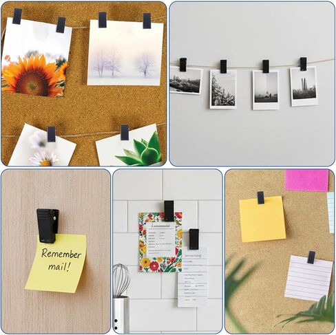 40 Pieces Self Adhesive Clips, Self-Adhesive Clips for Photo Sticky Wall Clip Hanging Tapestry Spring Clip Black Plastic for Office Home Paper Poster Clothing Hanger Decorations in Saudi Arabia